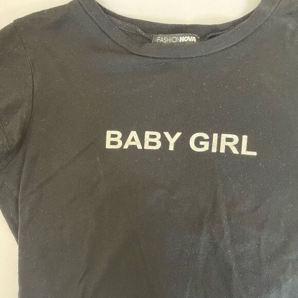 FashionNova|BabyGirL|Crop Top|Small| Cotton| Tee  - Picture 6 of 6